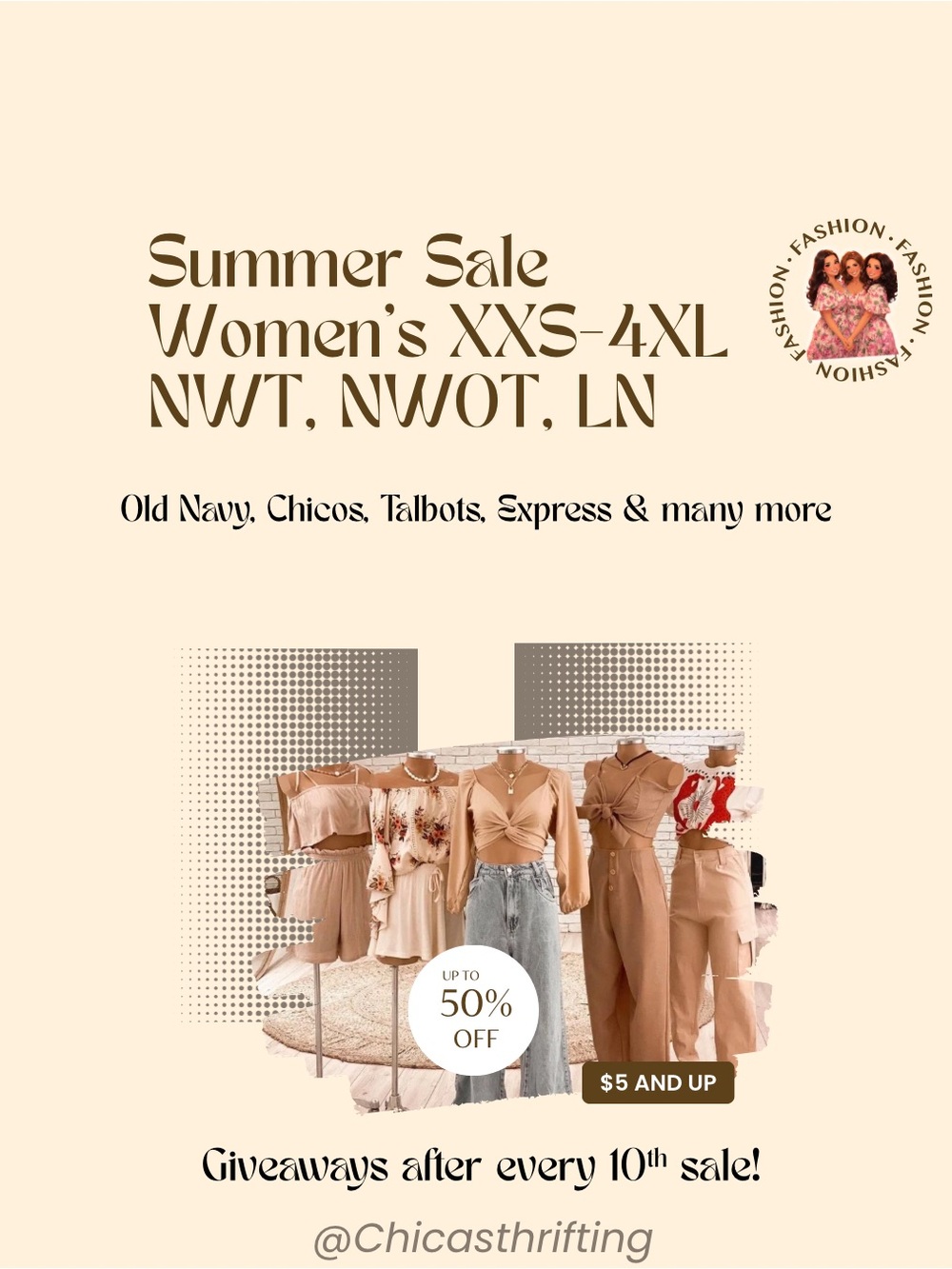 Live Show Today, 7-23 @1:30 pm EST  Women Casual XXS-4XL $5&UP Summer Sale